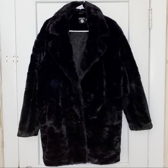 Boutique oversized collar faux fur coat - Picture 3 of 4